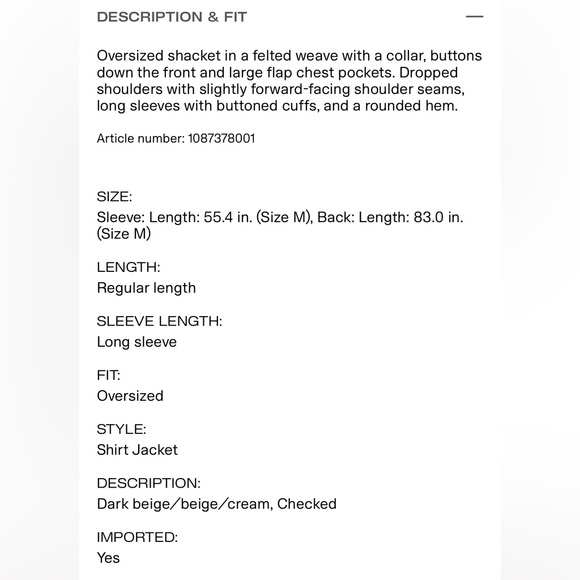 H&M Oversized Shacket - Picture 4 of 6